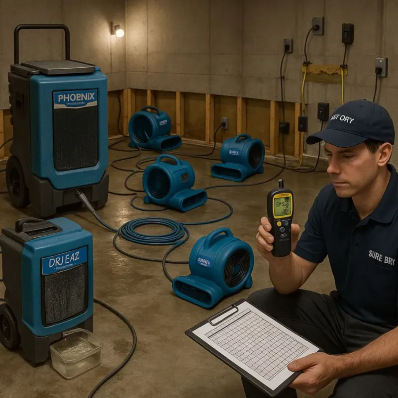 Structural Drying and Dehumidification process in Yucca Valley, CA